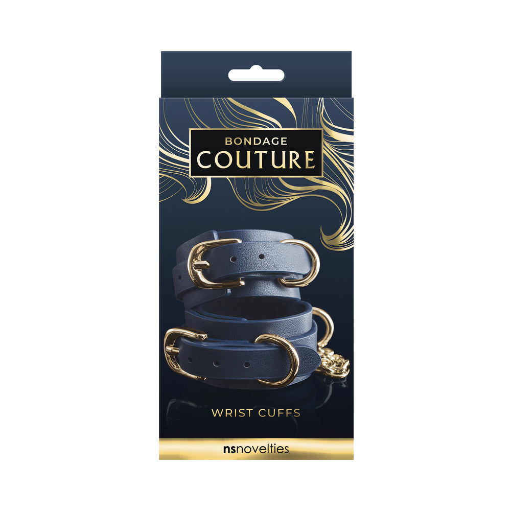 BONDAGE COUTURE WRIST CUFFS BLUE