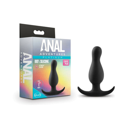 BLUSH - ANAL ADVENTURES PLATINUM SILICONE CURVE PLUG BLACK