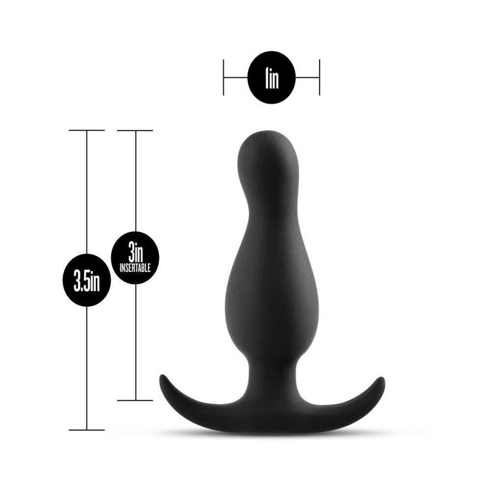 BLUSH - ANAL ADVENTURES PLATINUM SILICONE CURVE PLUG BLACK