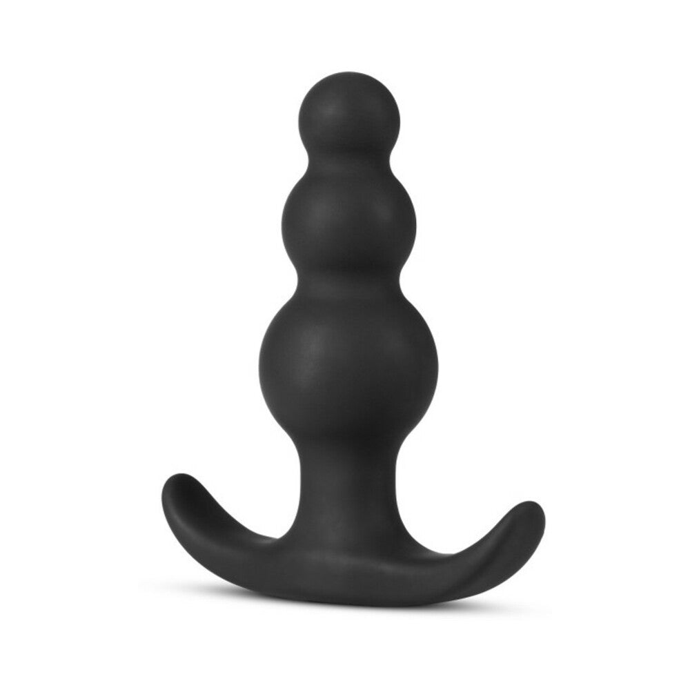 BLUSH - ANAL ADVENTURES PLATINUM SILICONE BEADED PLUG BLACK