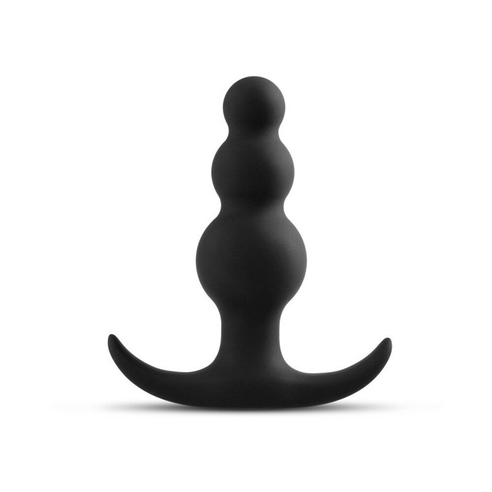 BLUSH - ANAL ADVENTURES PLATINUM SILICONE BEADED PLUG BLACK