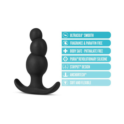 BLUSH - ANAL ADVENTURES PLATINUM SILICONE STACKED PLUG BLACK