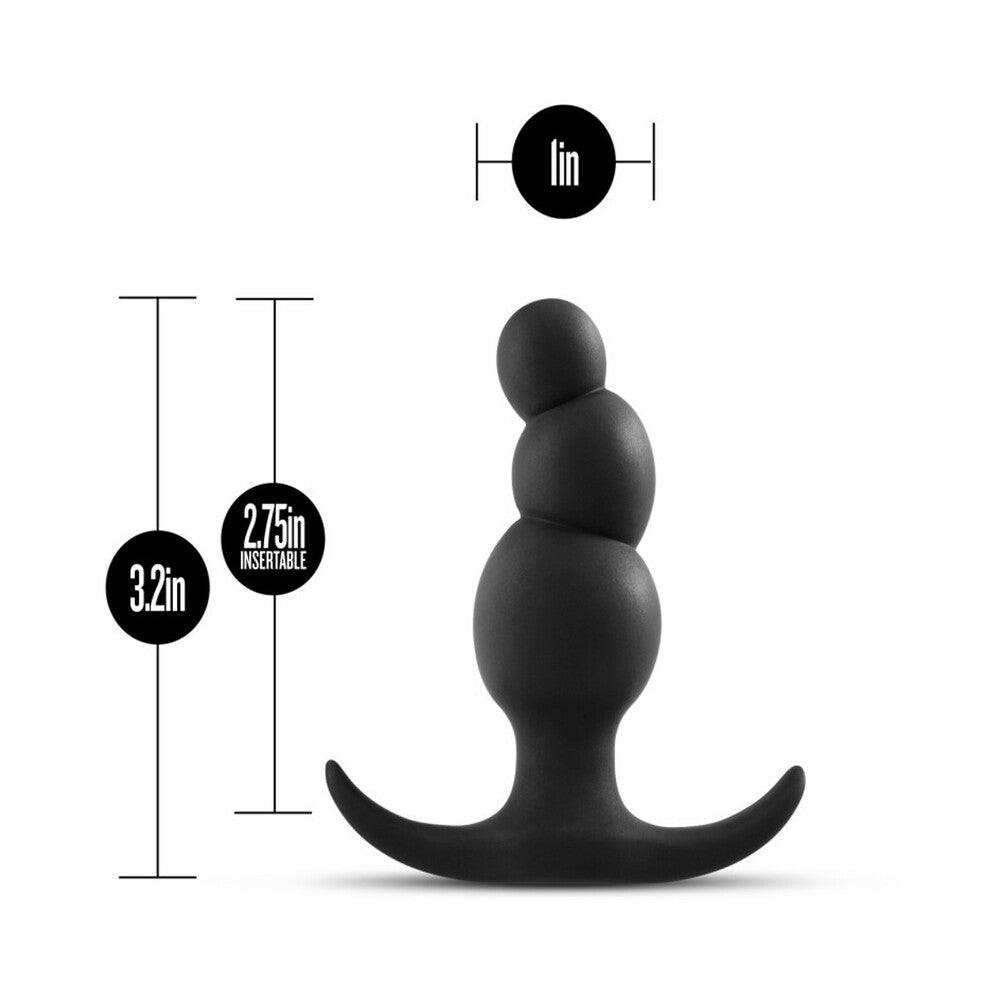 ANAL ADVENTURES PLATINUM SILICONE STACKED PLUG BLACK