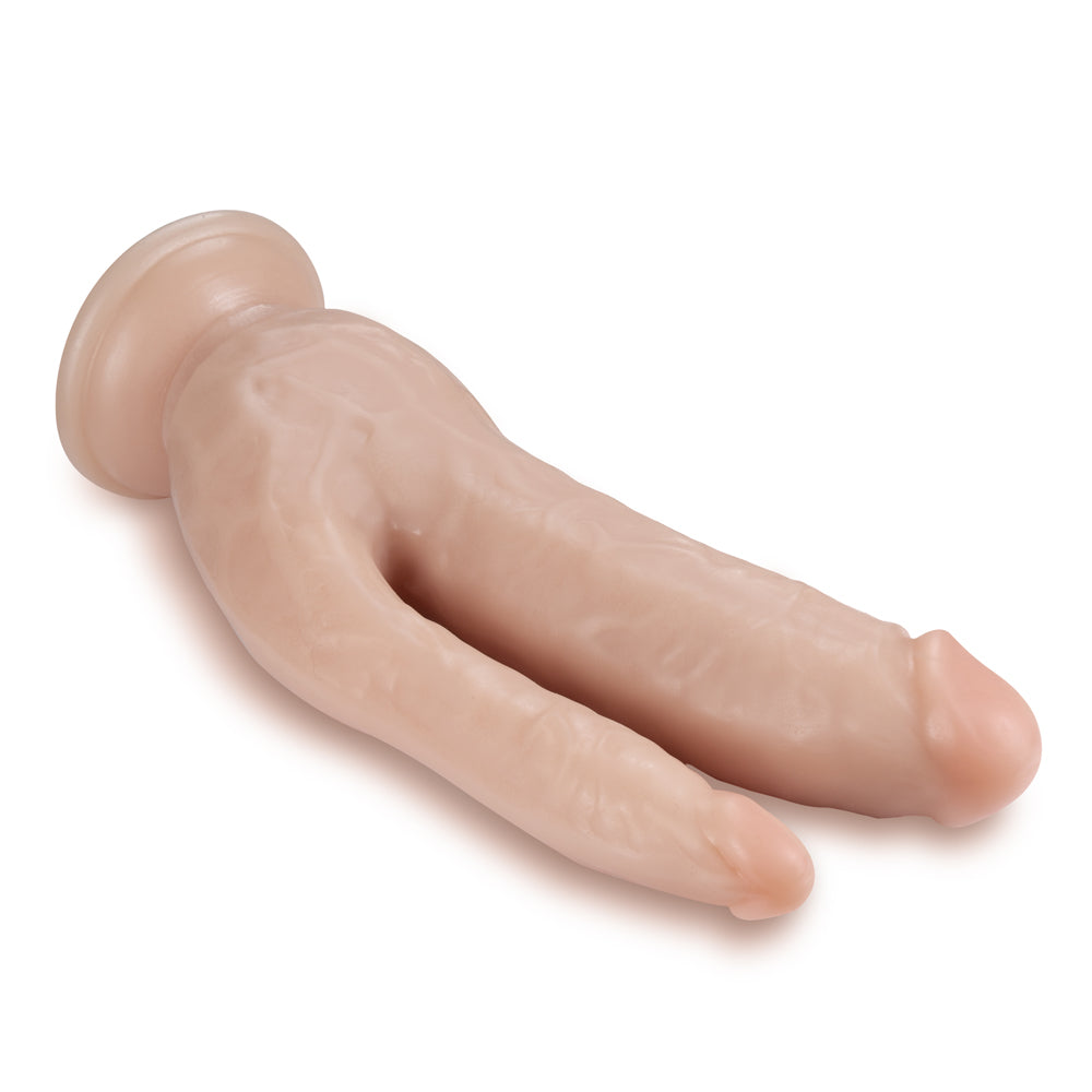 DR. SKIN DP COCK REALISTIC 8 IN. DUAL ENTRY DILDO BEIGE