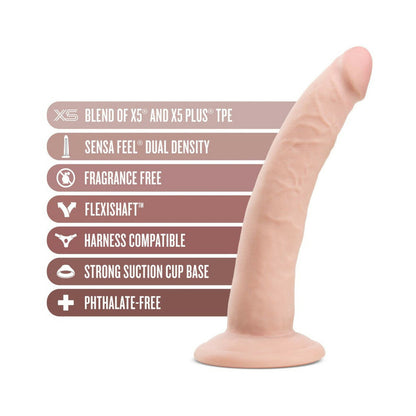 AU NATUREL JACK 7.5 IN. POSABLE DUAL DENSITY DILDO BEIGE