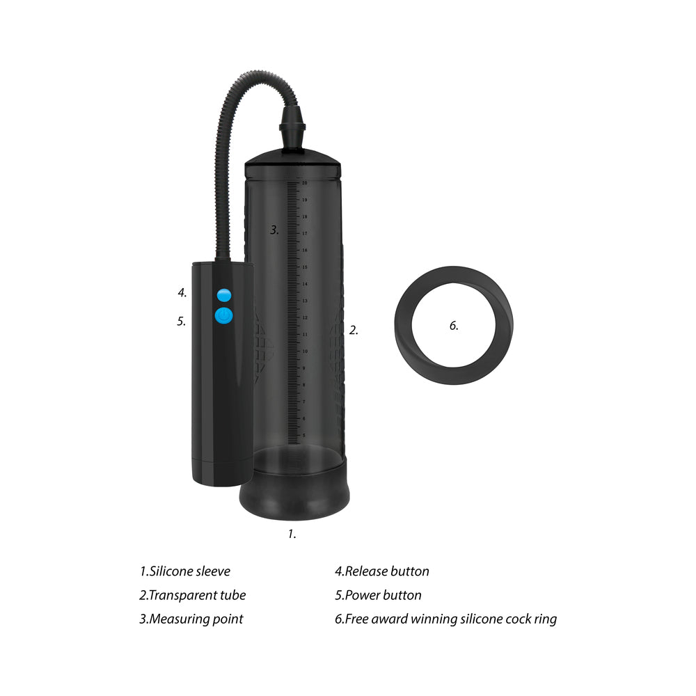 PUMPED EXTREME POWER RECHARGEABLE AUTOMATIC PENIS PUMP BLACK