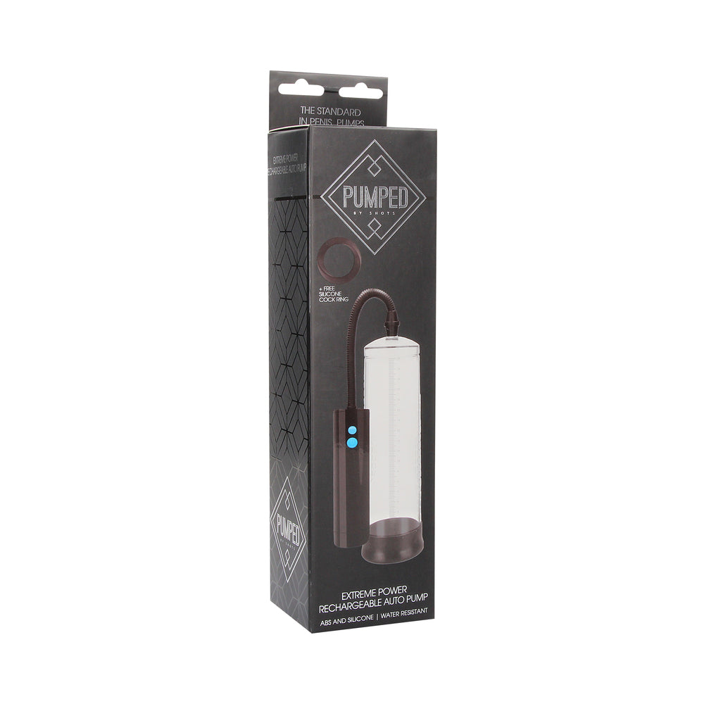 SHOTS - PUMPED EXTREME POWER RECHARGEABLE AUTOMATIC PENIS PUMP CLEAR