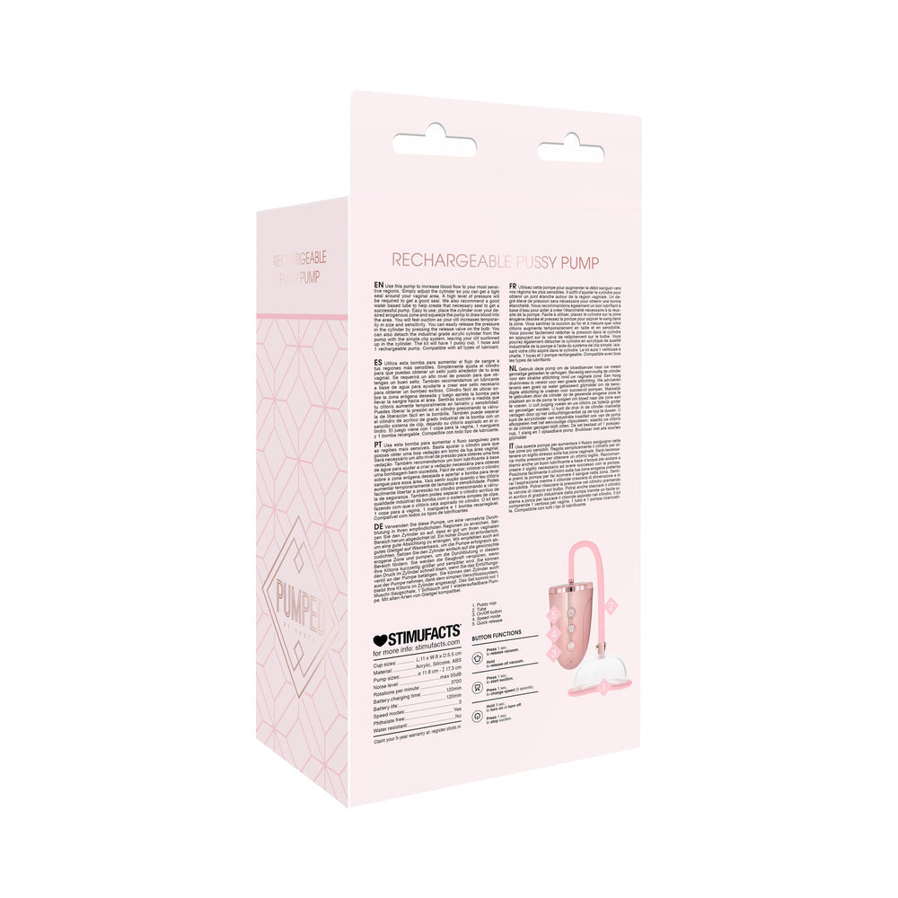 SHOTS - PUMPED RECHARGEABLE 3-SPEED PUSSY PUMP PINK