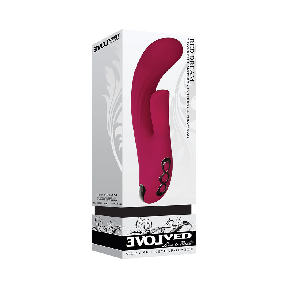 EVOLVED - RED DREAM RECHARGEABLE SILICONE DUAL STIMULATOR