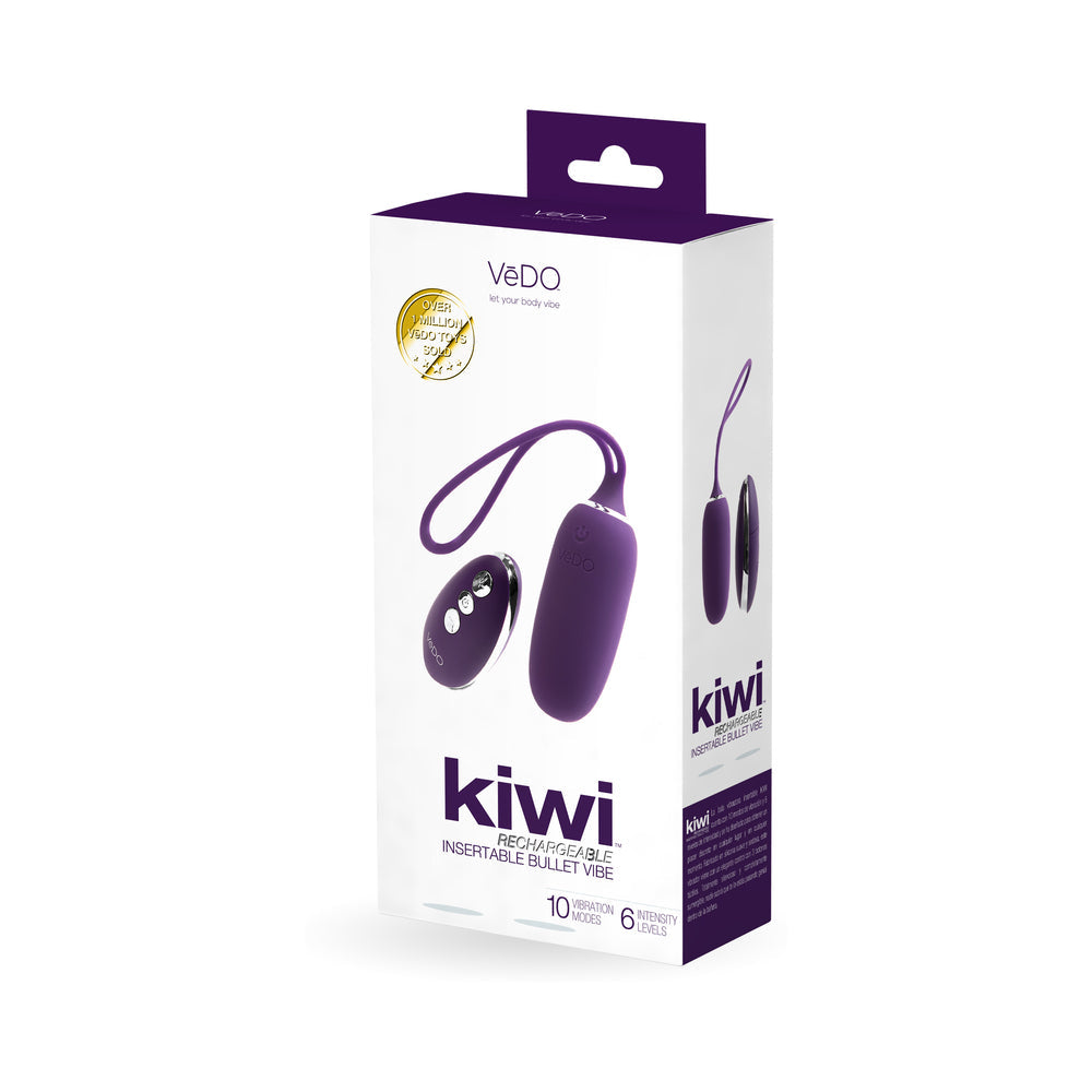 VEDO KIWI RECHARGEABLE INSERTABLE BULLET DEEP PURPLE