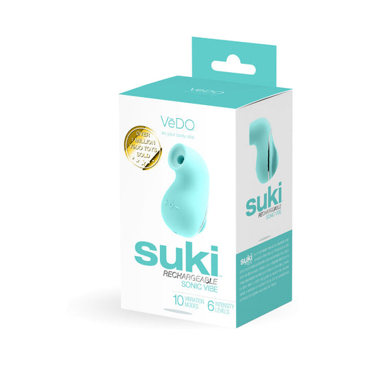 VEDO SUKI SONIC SUCTION RECHARGEABLE VIBRATOR TEASE ME TURQUOISE