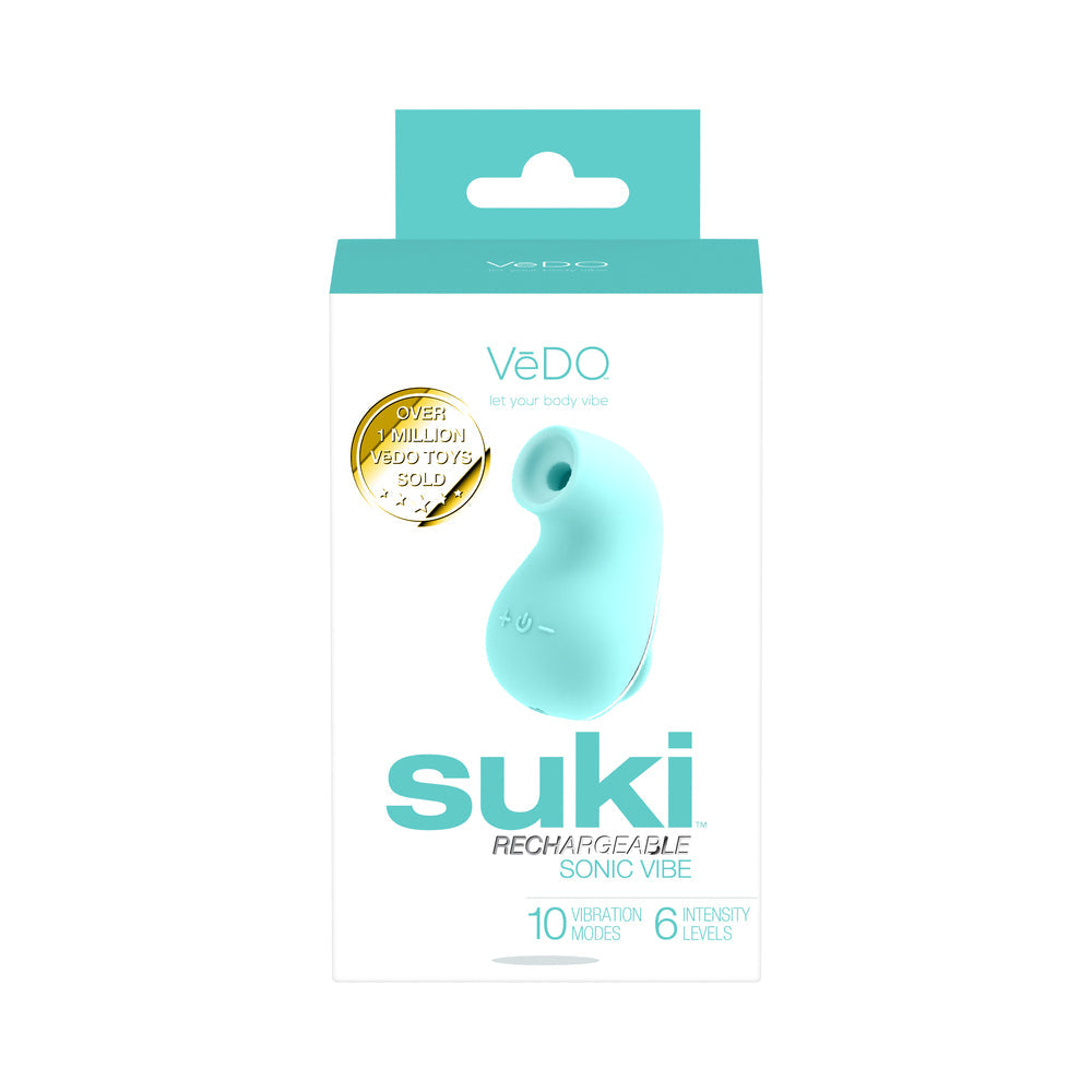 VEDO SUKI SONIC SUCTION RECHARGEABLE VIBRATOR TEASE ME TURQUOISE