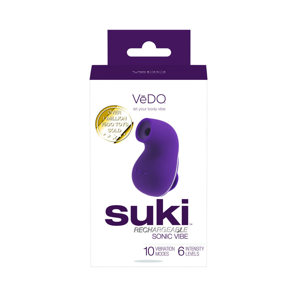 VEDO SUKI SONIC SUCTION RECHARGEABLE VIBRATOR DEEP PURPLE