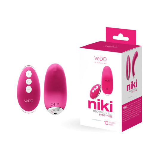 VEDO - NIKI VIBRADOR RECARGABLE TIPO PANTY ROSA