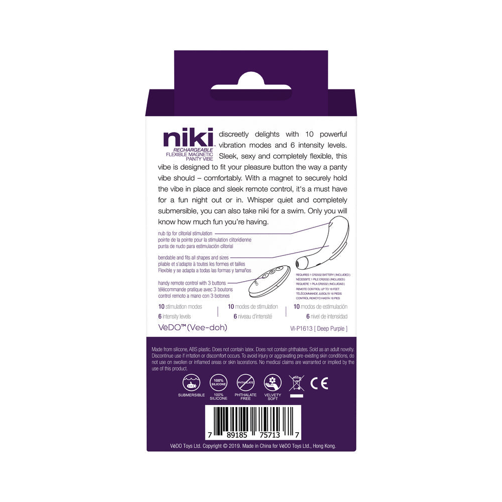 VEDO NIKI RECHARGEABLE PANTY VIBE DEEP PURPLE
