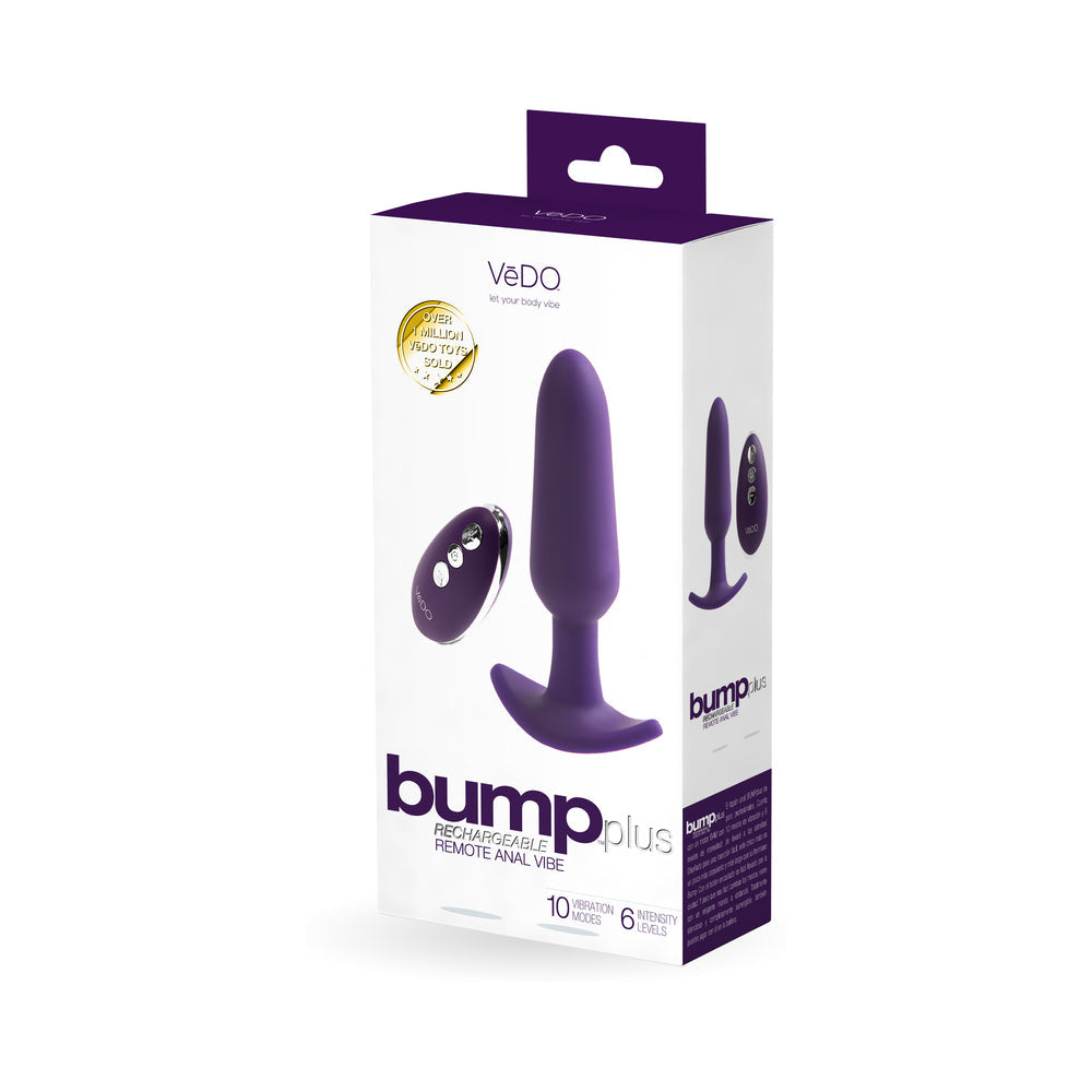 BUMP PLUS RECHARGEABLE  REMOTE CONTROL ANAL VIBE PURPLE