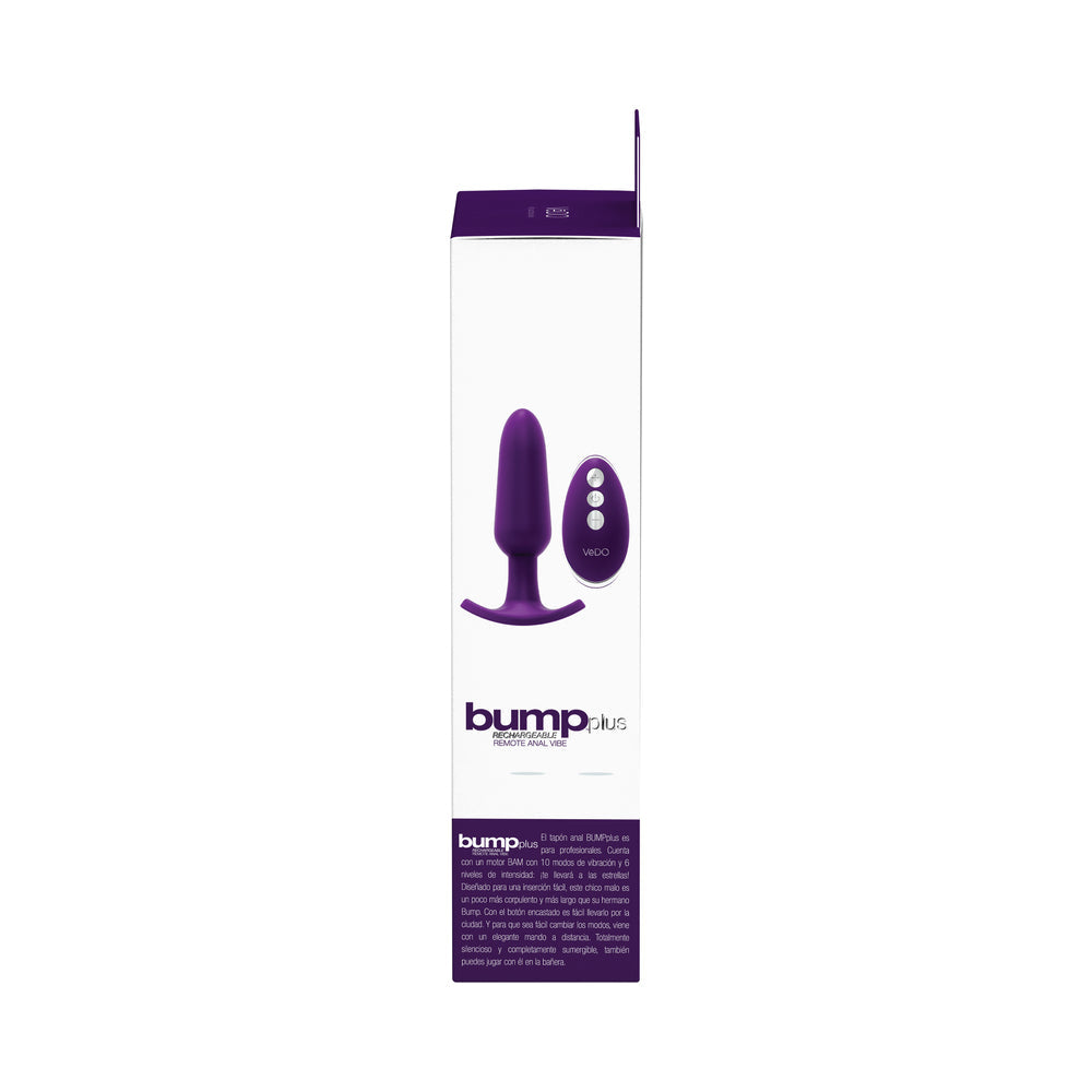BUMP PLUS RECHARGEABLE  REMOTE CONTROL ANAL VIBE PURPLE