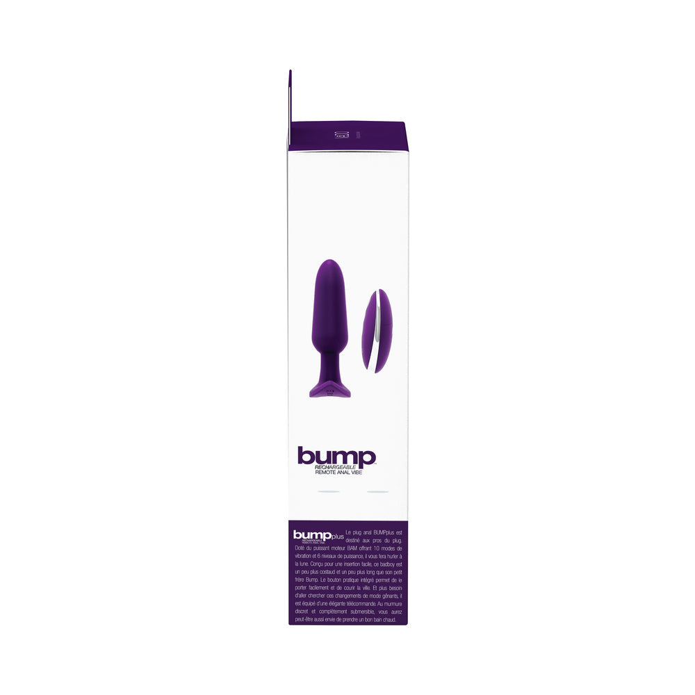 BUMP PLUS RECHARGEABLE  REMOTE CONTROL ANAL VIBE PURPLE
