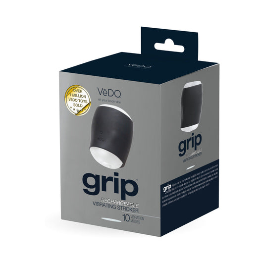 GRIP RECHARGEABLE VIBRATING SLEEVE BLACK
