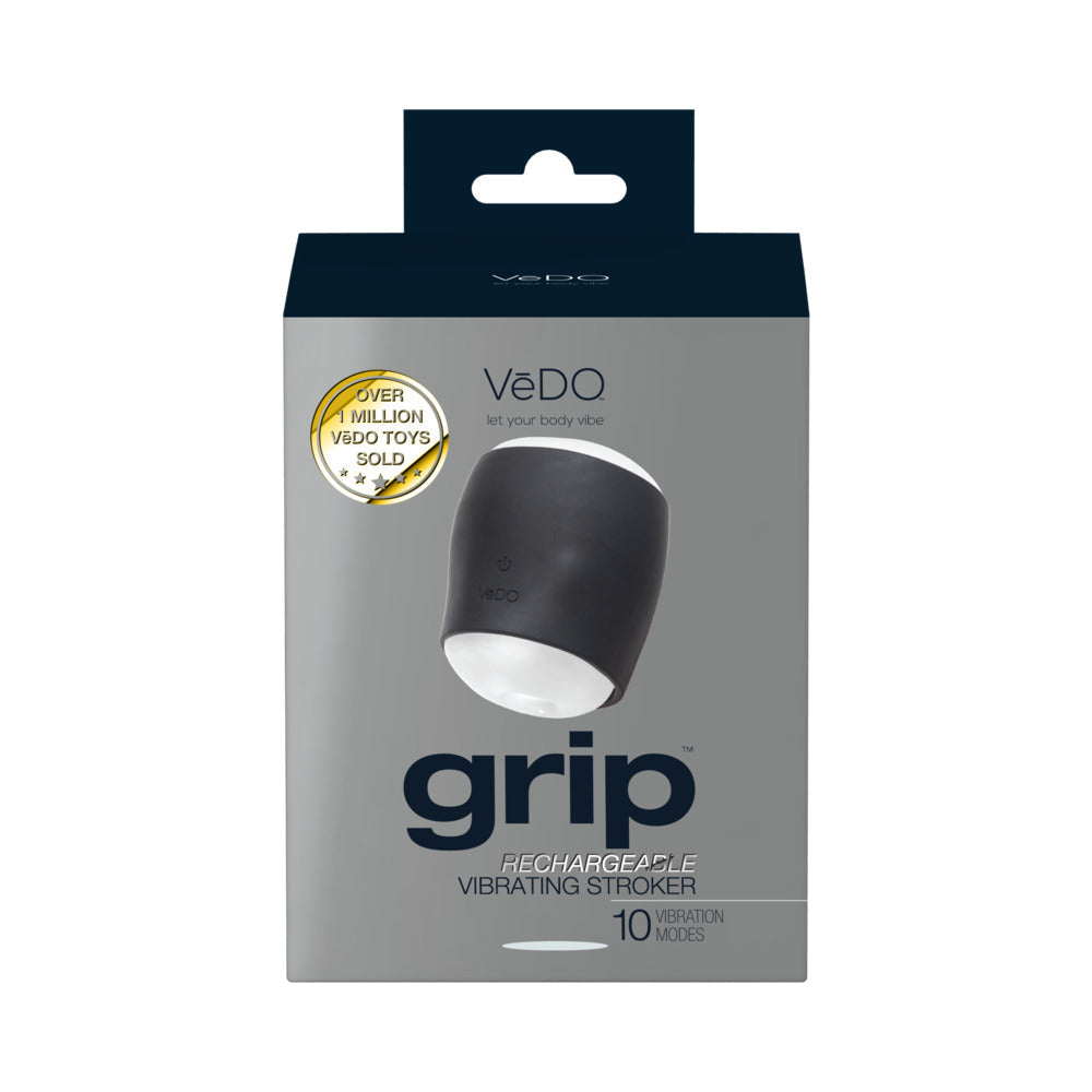 GRIP RECHARGEABLE VIBRATING SLEEVE BLACK