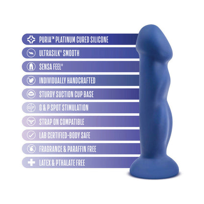 AVANT D12 SUKO 8 IN. DUAL DENSITY SILICONE DILDO INDIGO