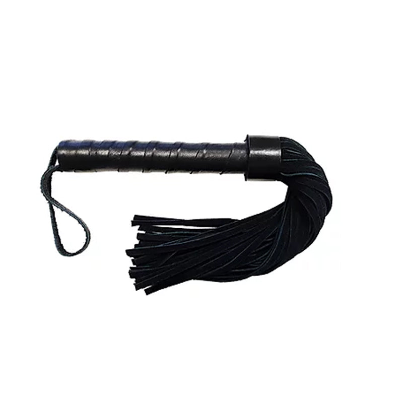 ROUGE GARMENTS - SHORT SUEDE FLOGGER WITH LEATHER HANDLE - BLACK