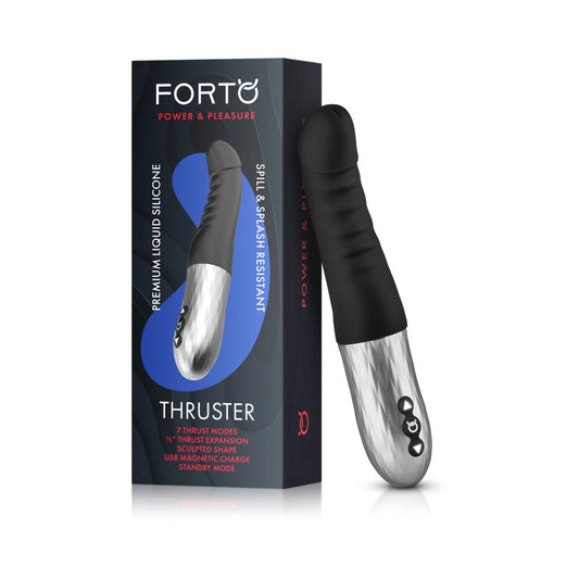 FORTO - VIBRADOR RECARGABLE DE SILICONA PARA EL PUNTO G CON FUNCIÓN DE EMPUJE NEGRO