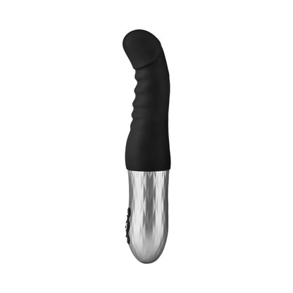 FORTO - VIBRATEUR À POINT G RECHARGEABLE EN SILICONE AVEC MOUVEMENT DE PISTON NOIR