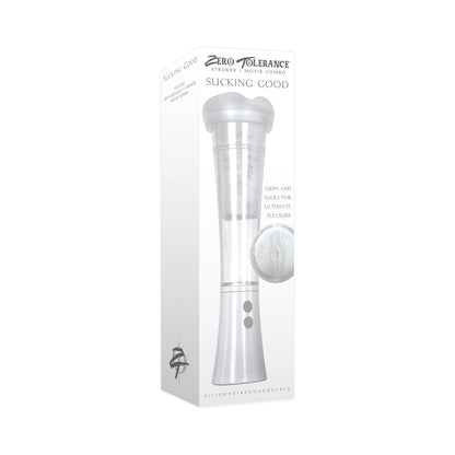 ZERO TOLERANCE SUCKING GOOD RECHARGEABLE VIBRATING VACUUM PUMP STROKER CLEAR/WHITE