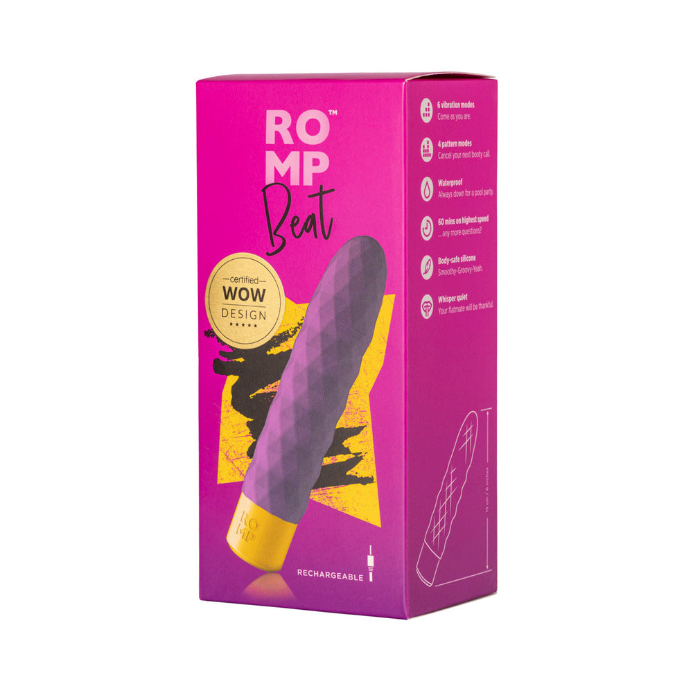 ROMP - BEAT RECHARGEABLE SILICONE BULLET VIBRATOR LIGHT PURPLE