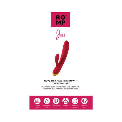 ROMP - JAZZ RECHARGEABLE SILICONE RABBIT VIBRATOR BERRY
