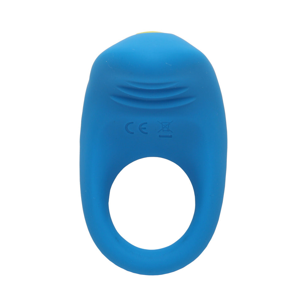 ROMP - ANILLO VIBRADOR DE SILICONA RECARGABLE PARA PENE JUKE, AZUL CLARO