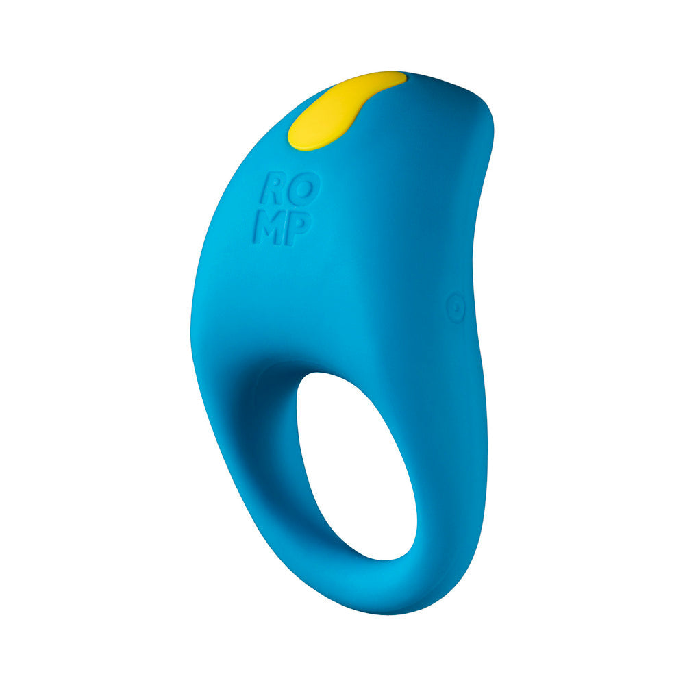 ROMP - ANILLO VIBRADOR DE SILICONA RECARGABLE PARA PENE JUKE, AZUL CLARO