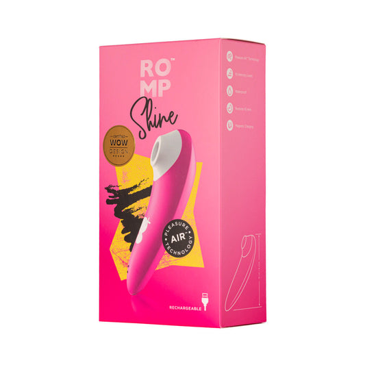 ROMP SHINE RECHARGEABLE SILICONE PLEASURE AIR CLITORAL VIBRATOR PINK