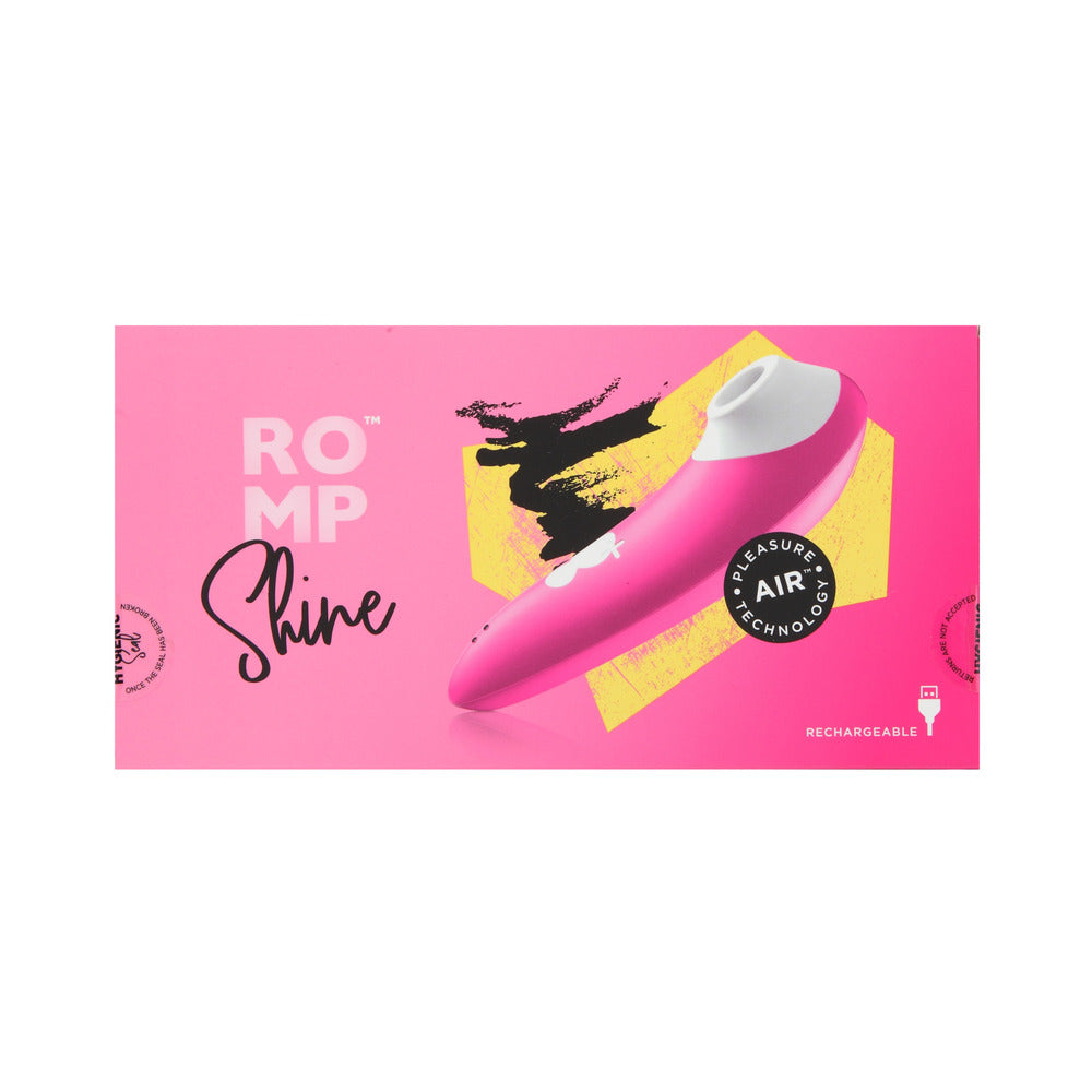 ROMP SHINE RECHARGEABLE SILICONE PLEASURE AIR CLITORAL VIBRATOR PINK