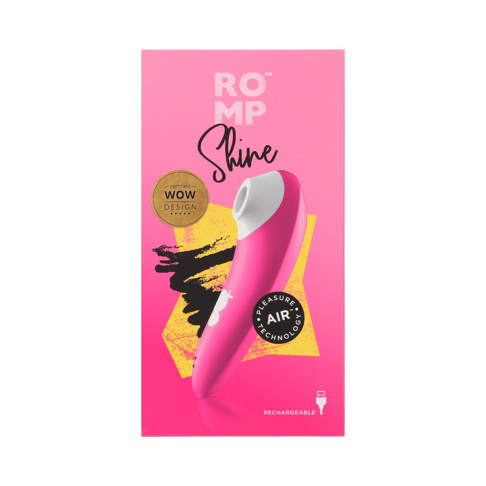 ROMP SHINE RECHARGEABLE SILICONE PLEASURE AIR CLITORAL VIBRATOR PINK