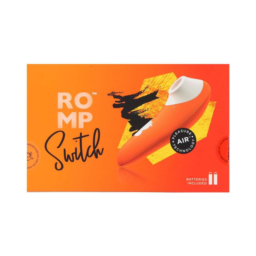 ROMP SWITCH SILICONE PLEASURE AIR CLITORAL VIBRATOR ORANGE