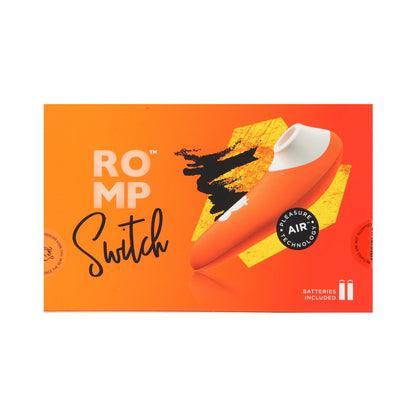 ROMP SWITCH SILICONE PLEASURE AIR CLITORAL VIBRATOR ORANGE