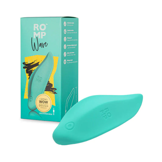 ROMP WAVE RECHARGEABLE SILICONE LAY-ON VIBRATOR MINT