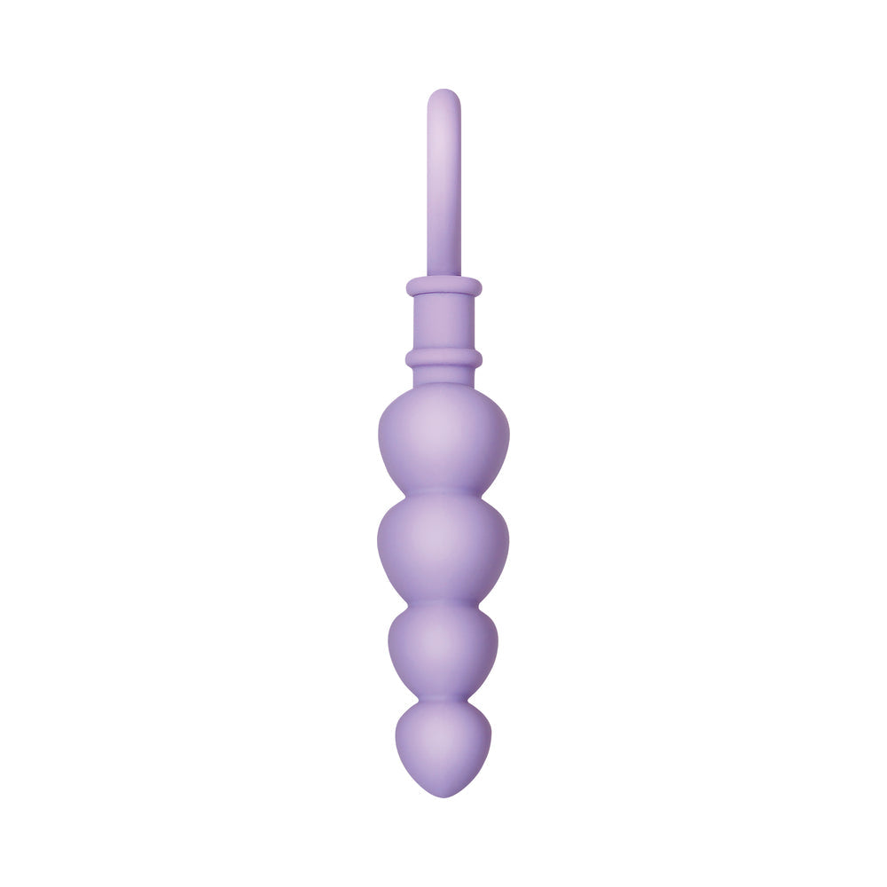 EVOLVED - SWEET TREAT HEART-SHAPED BEADED SILICONE ANAL PLUG LIGHT PURPLE