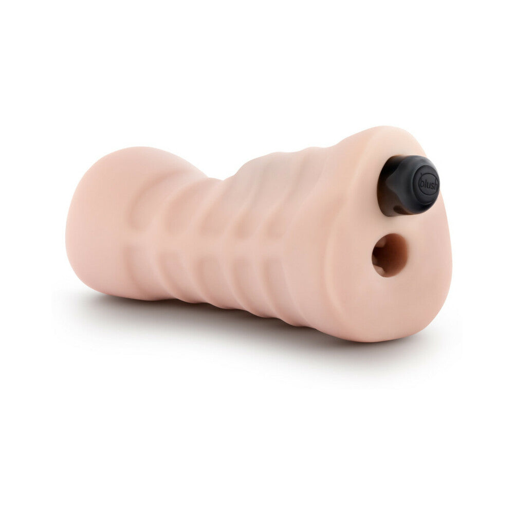 BLUSH - M FOR MEN SOFT + WET SELF-LUBRICATING 3-PACK VIBRATING STROKER SLEEVE KIT BEIGE