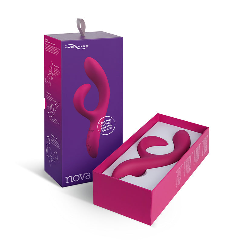 WE-VIBE - NOVA 2 RECHARGEABLE FLEXIBLE SILICONE RABBIT VIBRATOR PINK