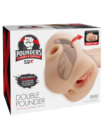 PIPEDREAM - PDX PLUS - DOUBLE POUNDER VIBRATING SQUEEZE STROKER
