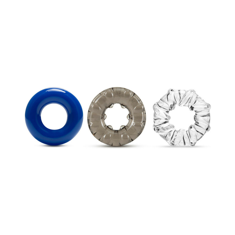 BLUSH - STAY HARD TRIPLE STRETCH COCKRINGS 3-PACK ASSORTED COLORS