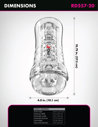 PIPEDREAM - PDX ELITE - VIEWTUBE SEE-THRU EZ-GRIP STROKER