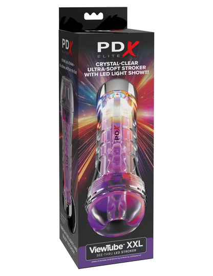 PIPEDREAM - PDX ELITE - VIEWTUBE XXL SEE-THRU EZ-GRIP LED STROKER
