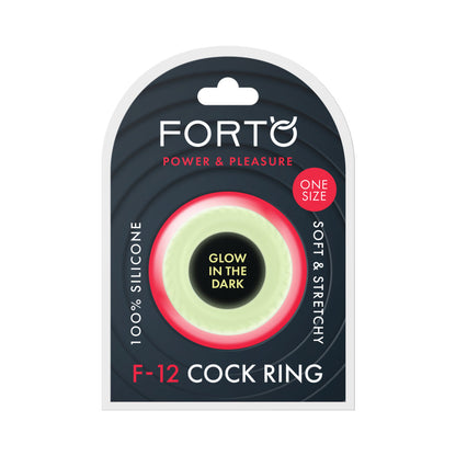 FORTO - ANILLO PARA PENE DE SILICONA LÍQUIDA F-12, 35MM, QUE BRILLA EN LA OSCURIDAD