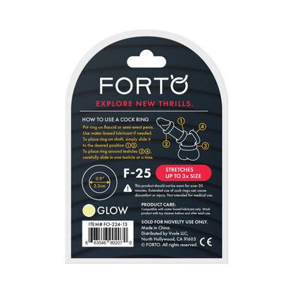 FORTO - F-25 LIQUID SILICONE COCKRING 23MM GLOW
