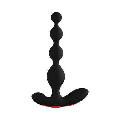 FORTO VIBRATING ANAL BEADS RECHARGEABLE SILICONE PLUG BLACK