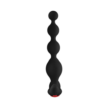 FORTO - VIBRATING ANAL BEADS RECHARGEABLE SILICONE PLUG BLACK
